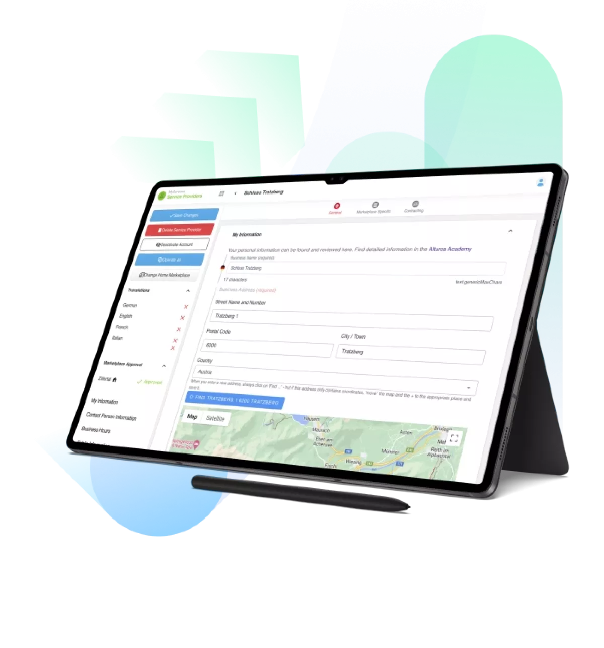 MyServices destination manager image tablet